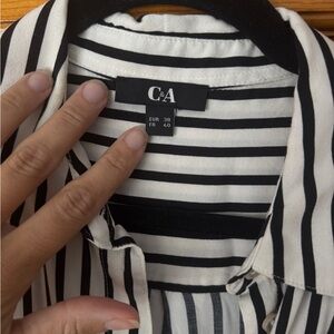 C&A Black and White Striped Shirt